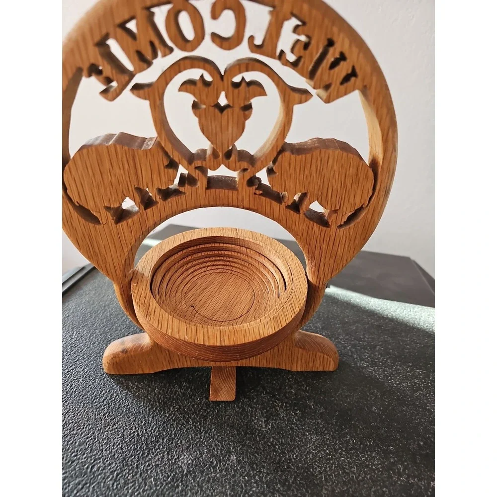 Handmade Amish Made Montana Pig Lover Welcome Bowl Farmhouse Country Decor 10